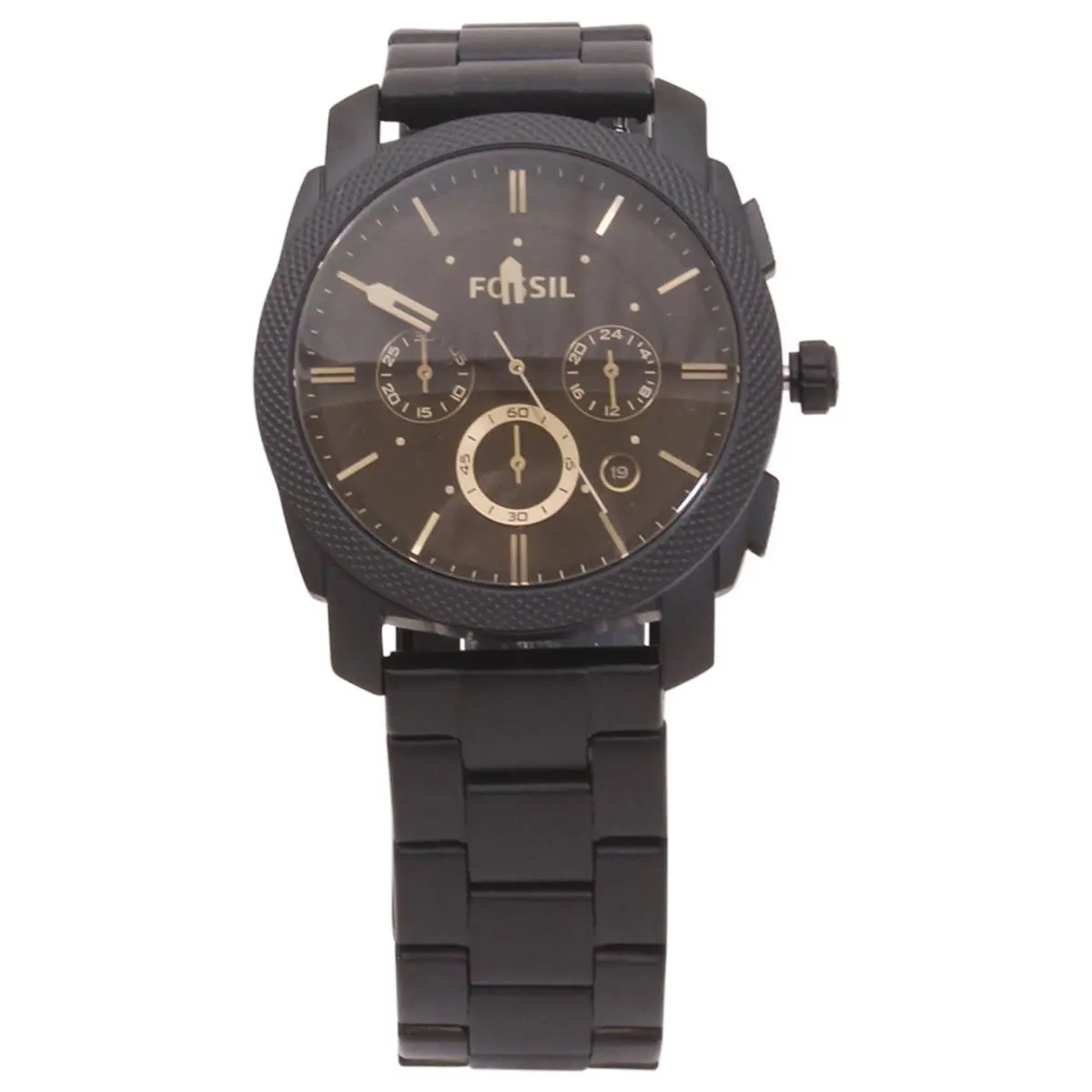 Watch Machine FS4682IE Black/stainless Steel Analogue/black Leather Strap by Fossil