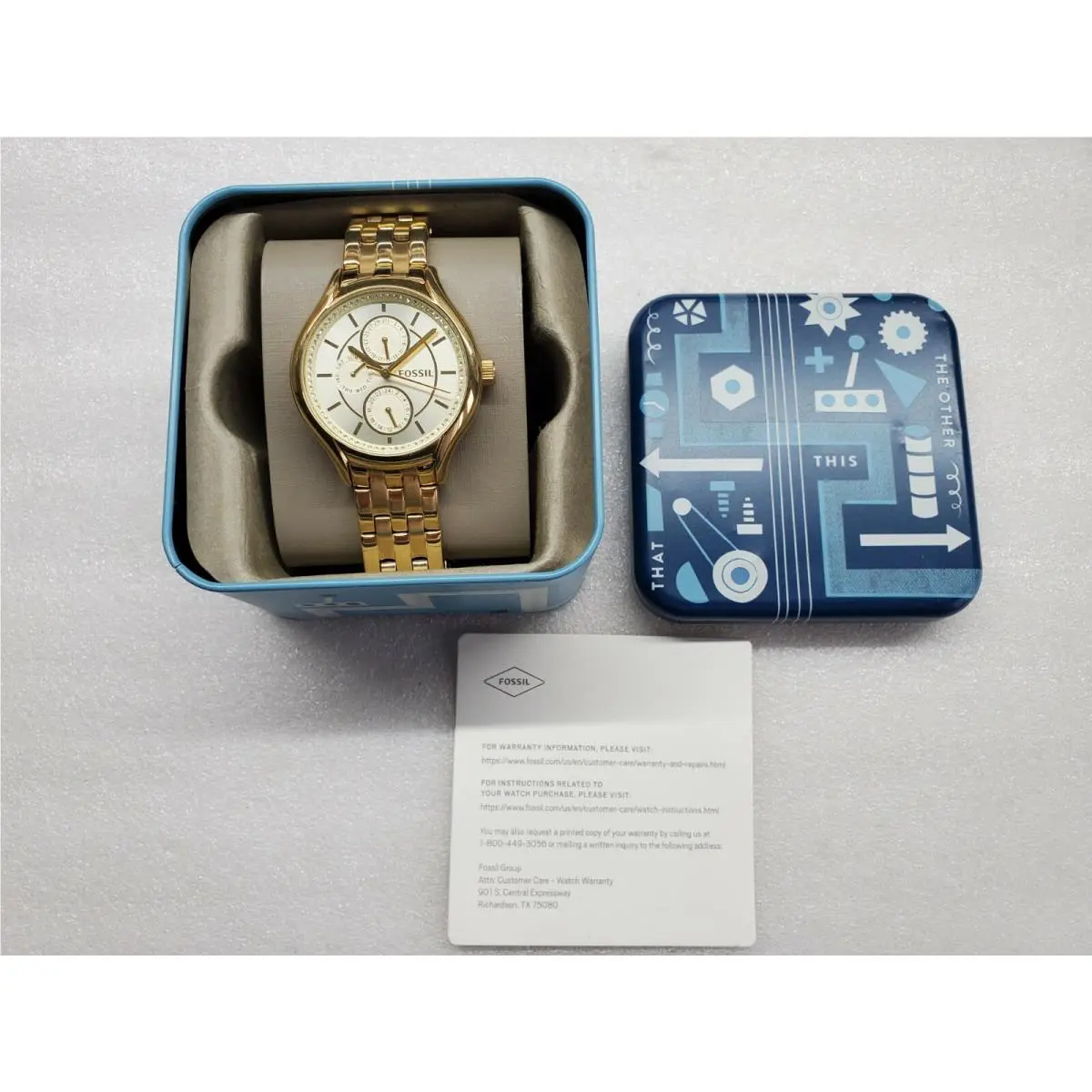 Fossil Multi-function Gold Dial Gold-tone St. Steel Women`s Watch BQ1583IE