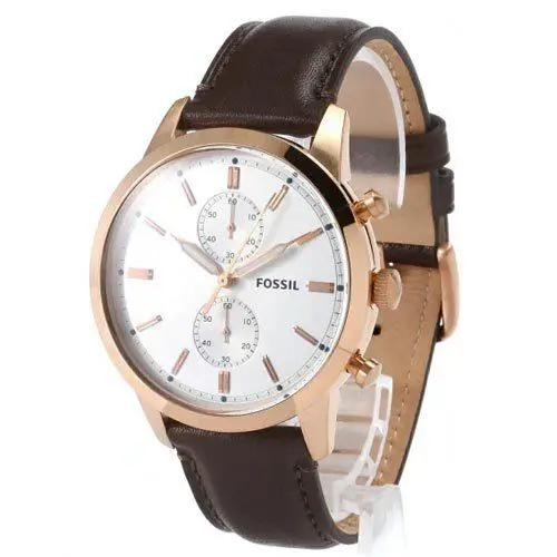 Men`s Townsman Chronograph Java Leather Watch FS5468 by Fossil
