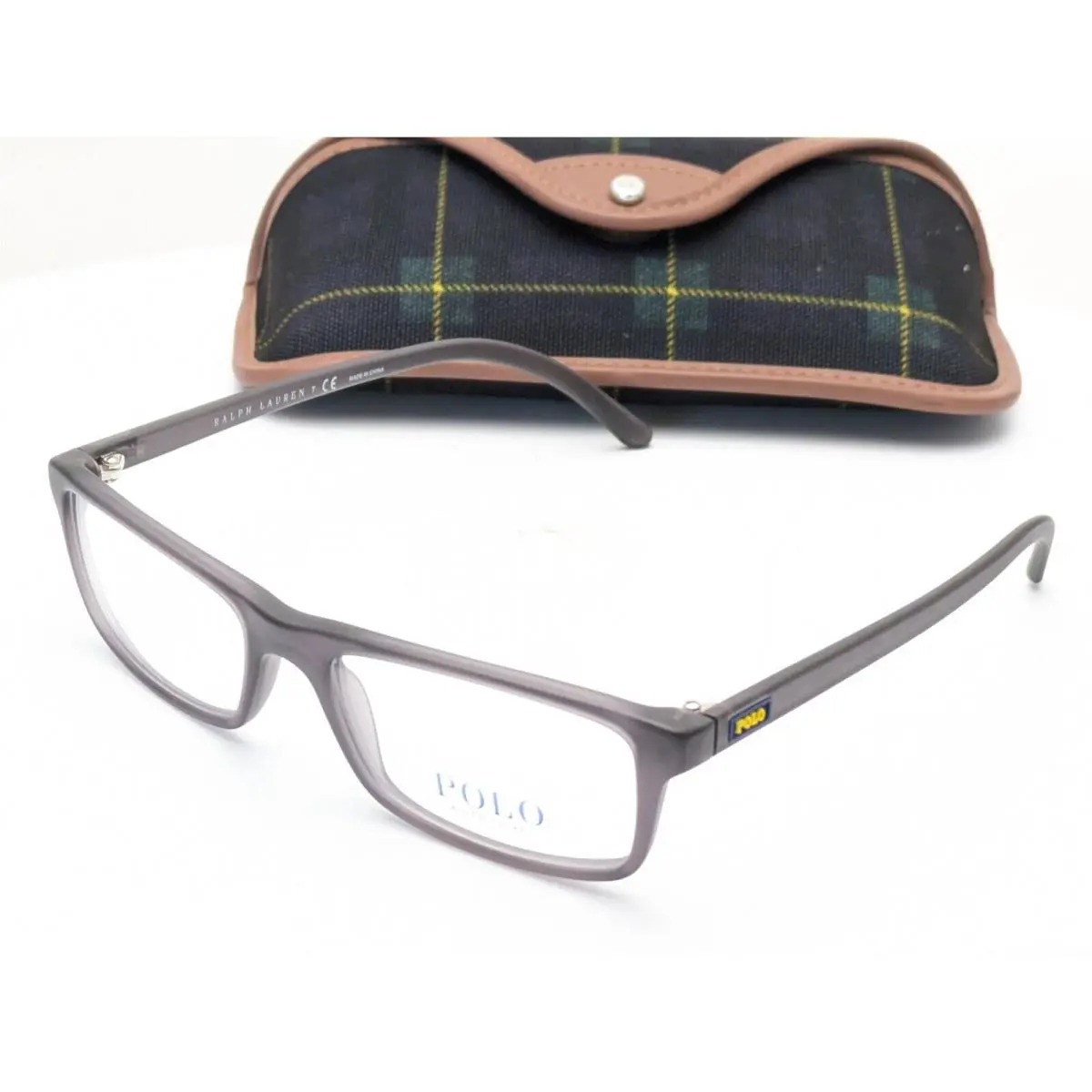 Polo Ralph Lauren PH2152 5320 Rectangle Matte Crystal Grey Mens Eyeglasses 52mm