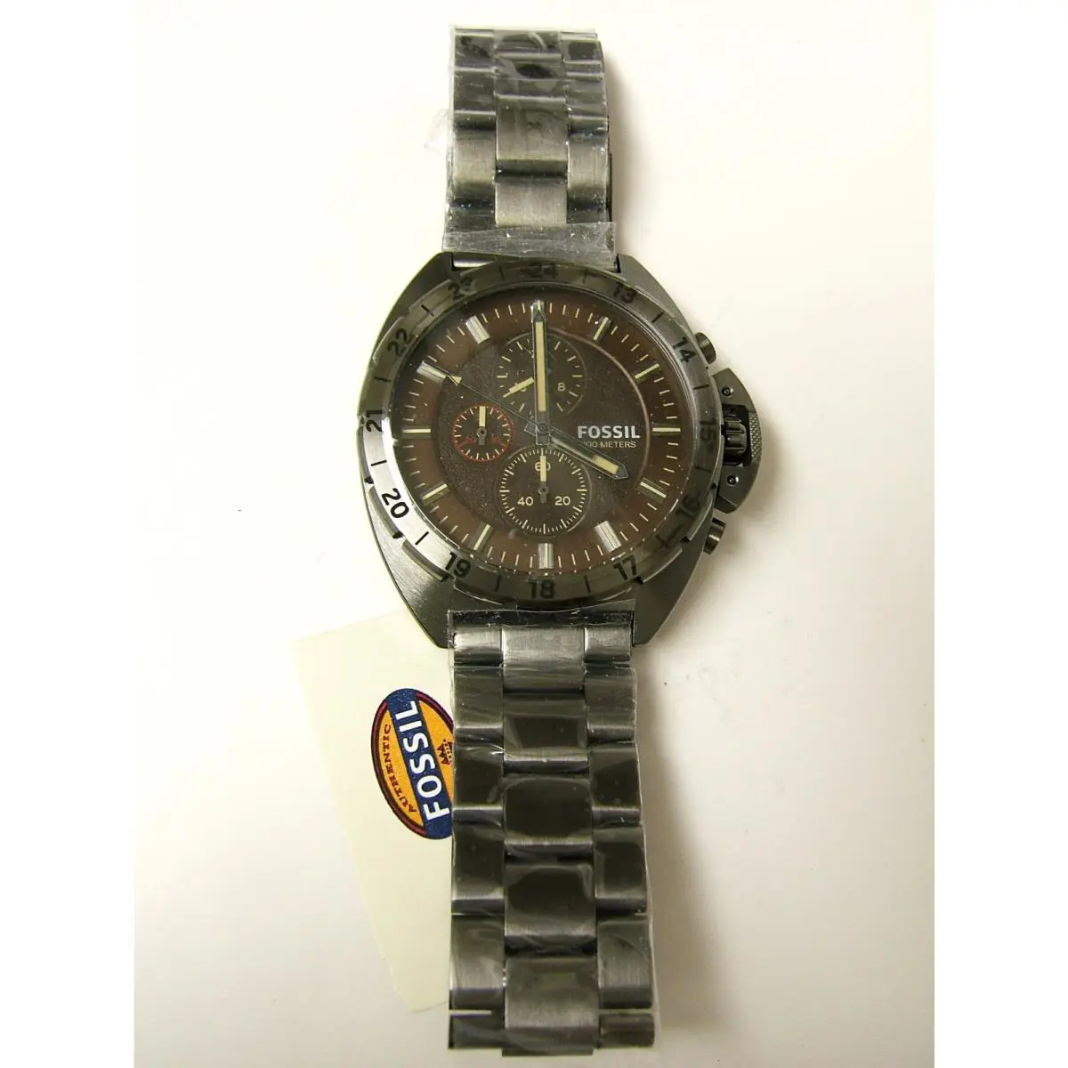 M Fossil Breaker Smoke Brown Dial Chronograph Watch 10 Atm CH3002 T