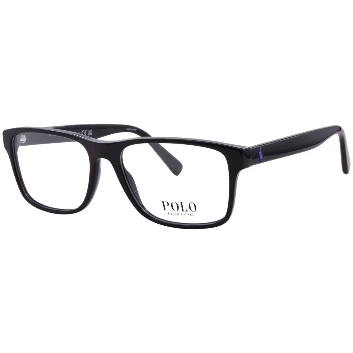 Polo Ralph Lauren PH2223 5001 Eyeglasses Men`s Black Full Rim Pillow Shape 58mm