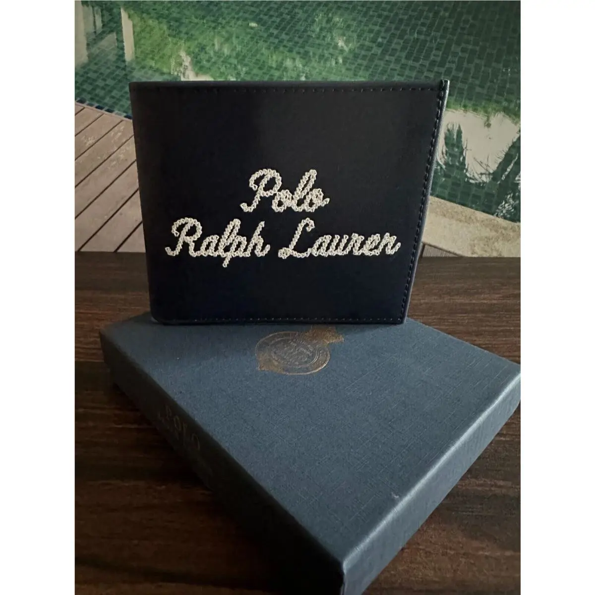 BN Polo Ralph Lauren Embroidered Leather Billfold Wallet