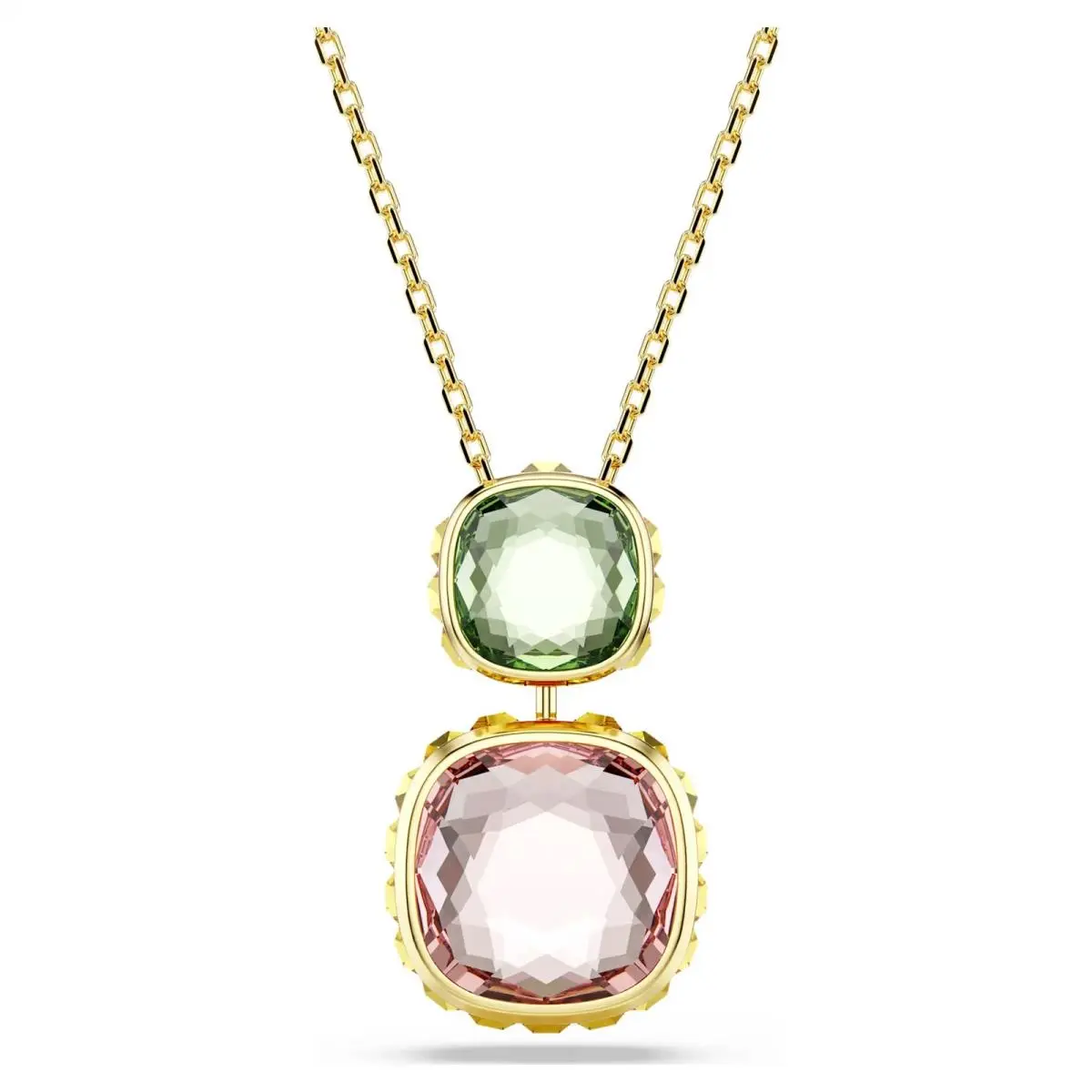 Crystal Chroma Pendant Cushion Cut Multicolored Gold-tone 5692496 by Swarovski