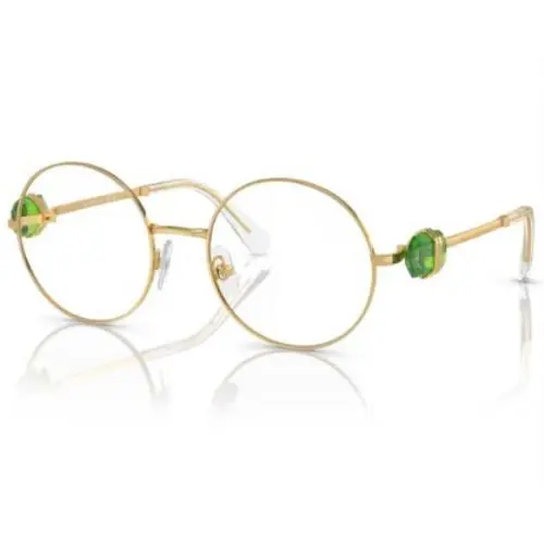 Swarovski SK1001 4004 Eyeglasses Women`s Gold Full Rim Round Shape 53mm