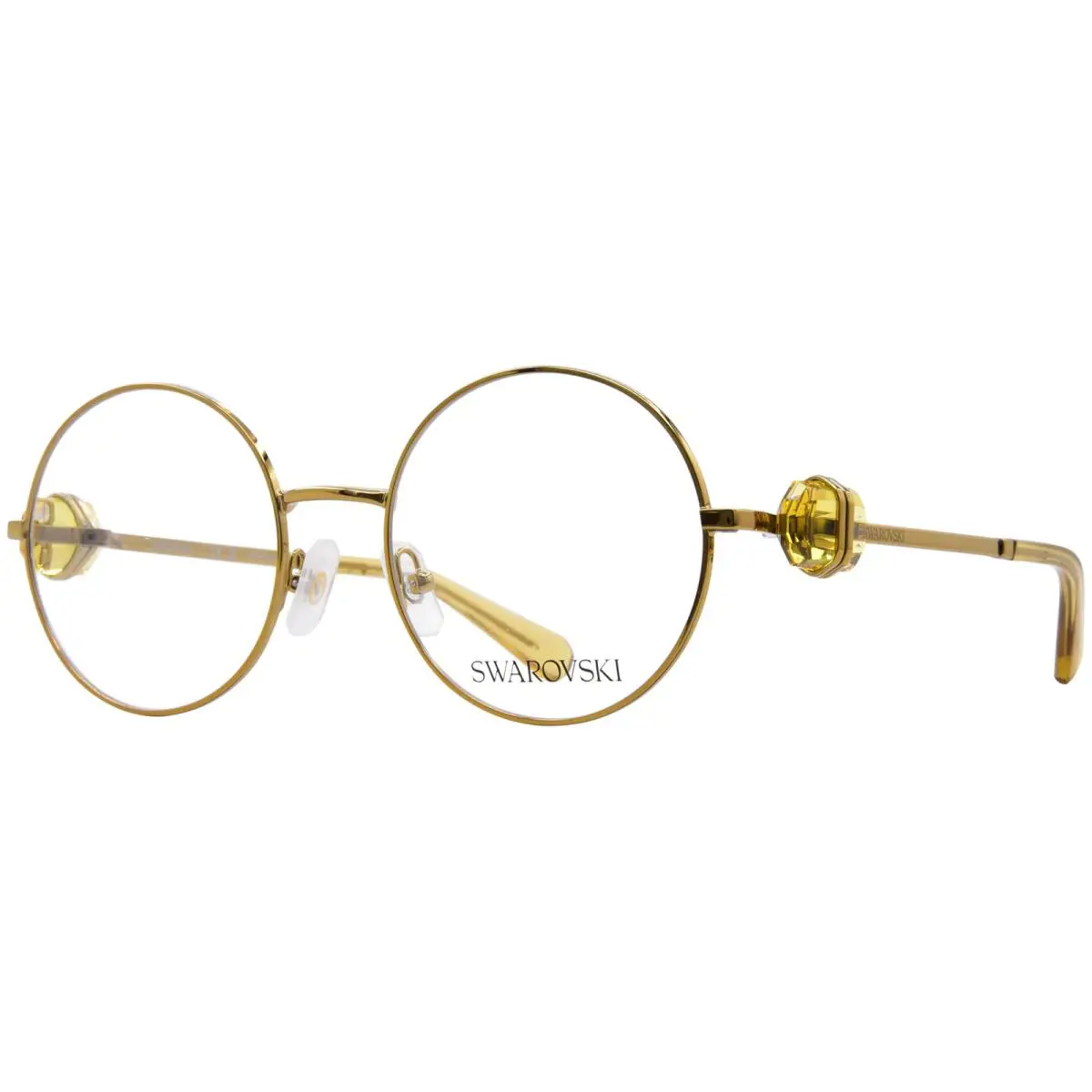 Swarovski SK1001 4007 Eyeglasses Women`s Yellow Full Rim Round Shape 53mm
