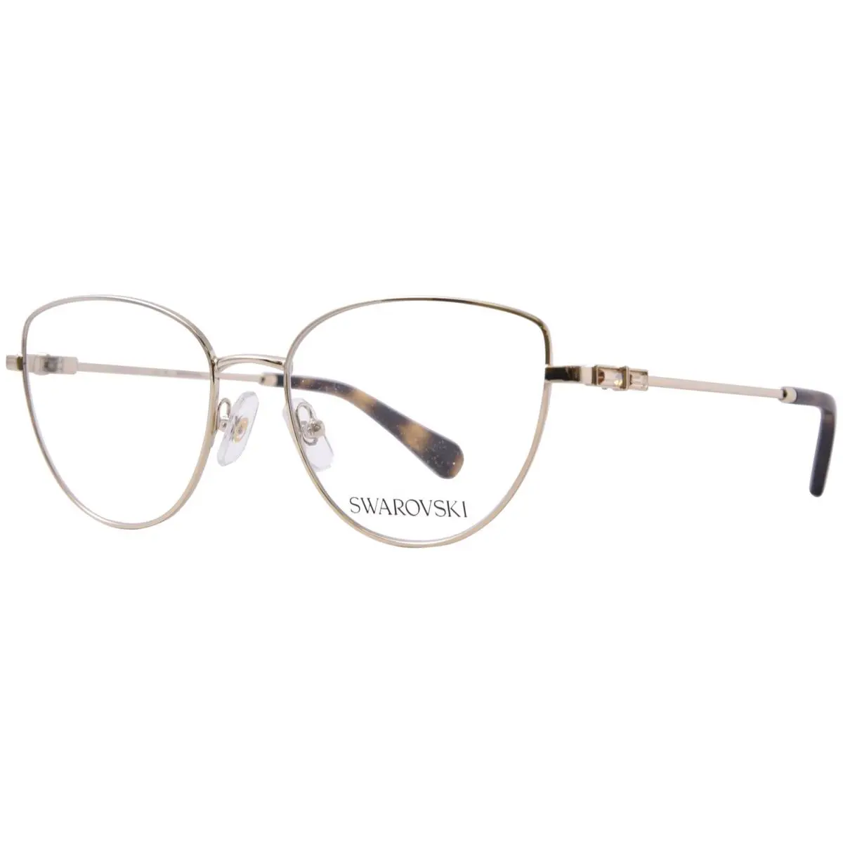 Swarovski SK1007 4013 Eyeglasses Frame Women`s Pale Gold Full Rim Cat Eye 55mm