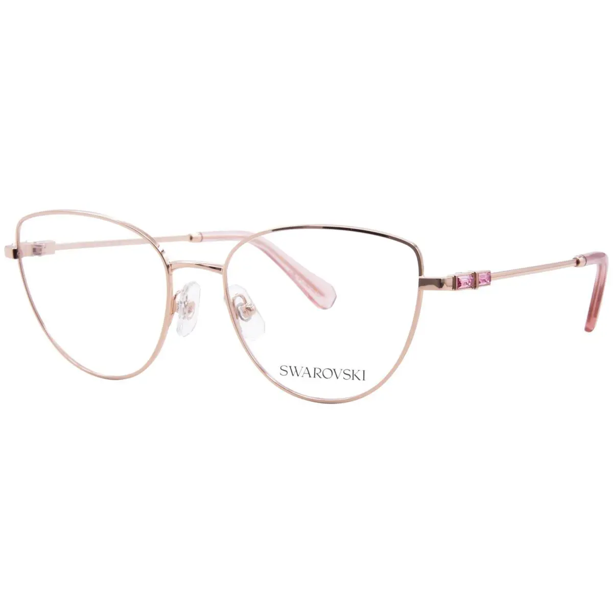SK1007 4014 Eyeglasses Frame Women`s Rose Gold Full Rim Cat Eye 55mm by Swarovski
