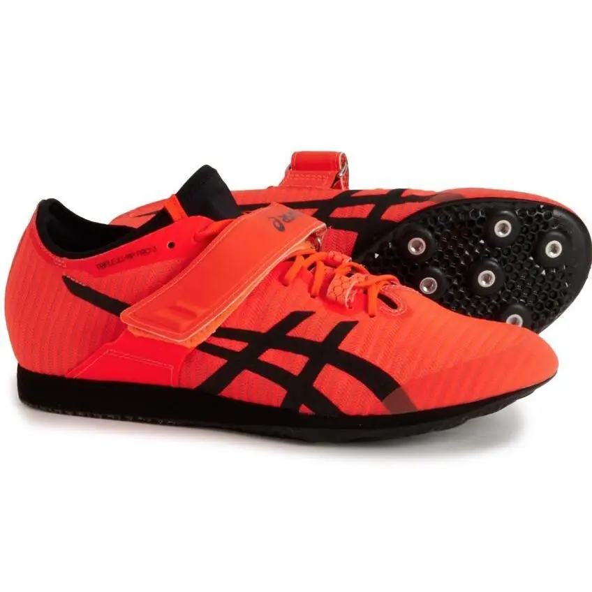 Men`s Asics Triple Jump Pro 3 Track Field Shoes Sunrise Red Black