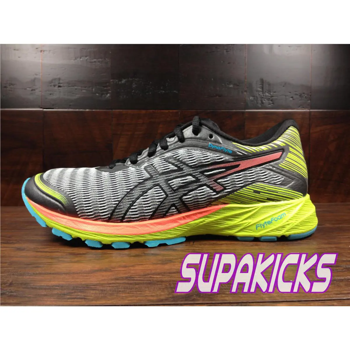 Asics shoes - ASICS Dynaflyte - Dynaflyte - T6F8Y-9606 - Mid Grey / Flash Coral / Safety Yellow 4