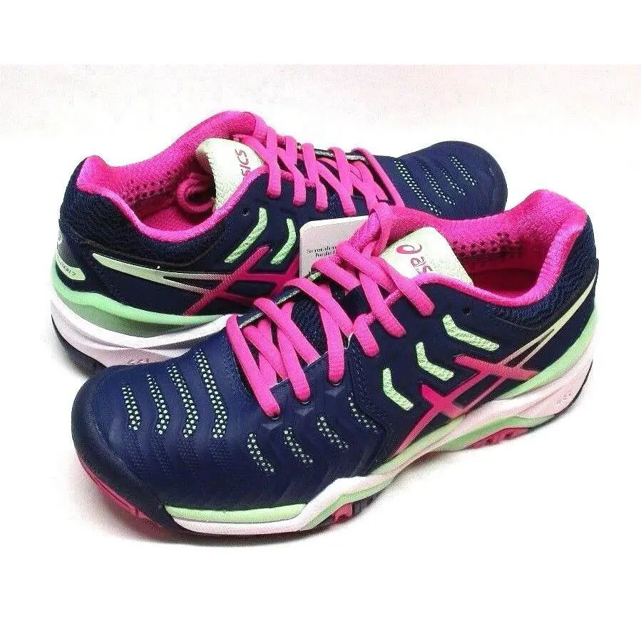 Asics shoes - Indigo Blue/Pink Glow/Paradise Green 8