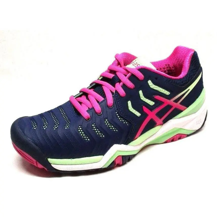 Asics shoes - Indigo Blue/Pink Glow/Paradise Green 9