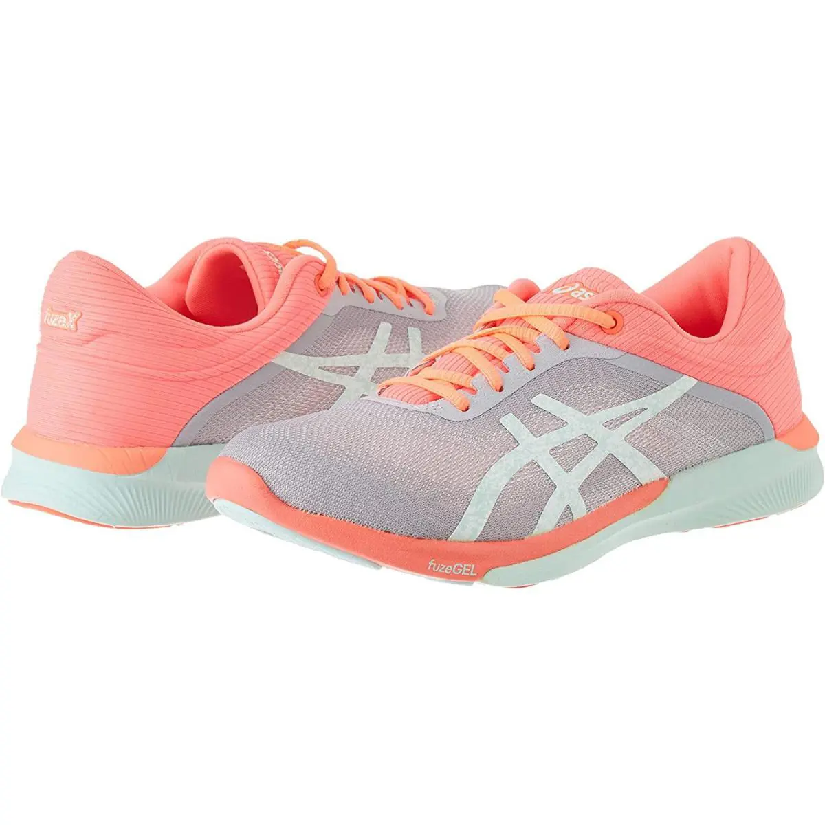 Asics shoes - Mid Grey, Bay, Flash Coral 5