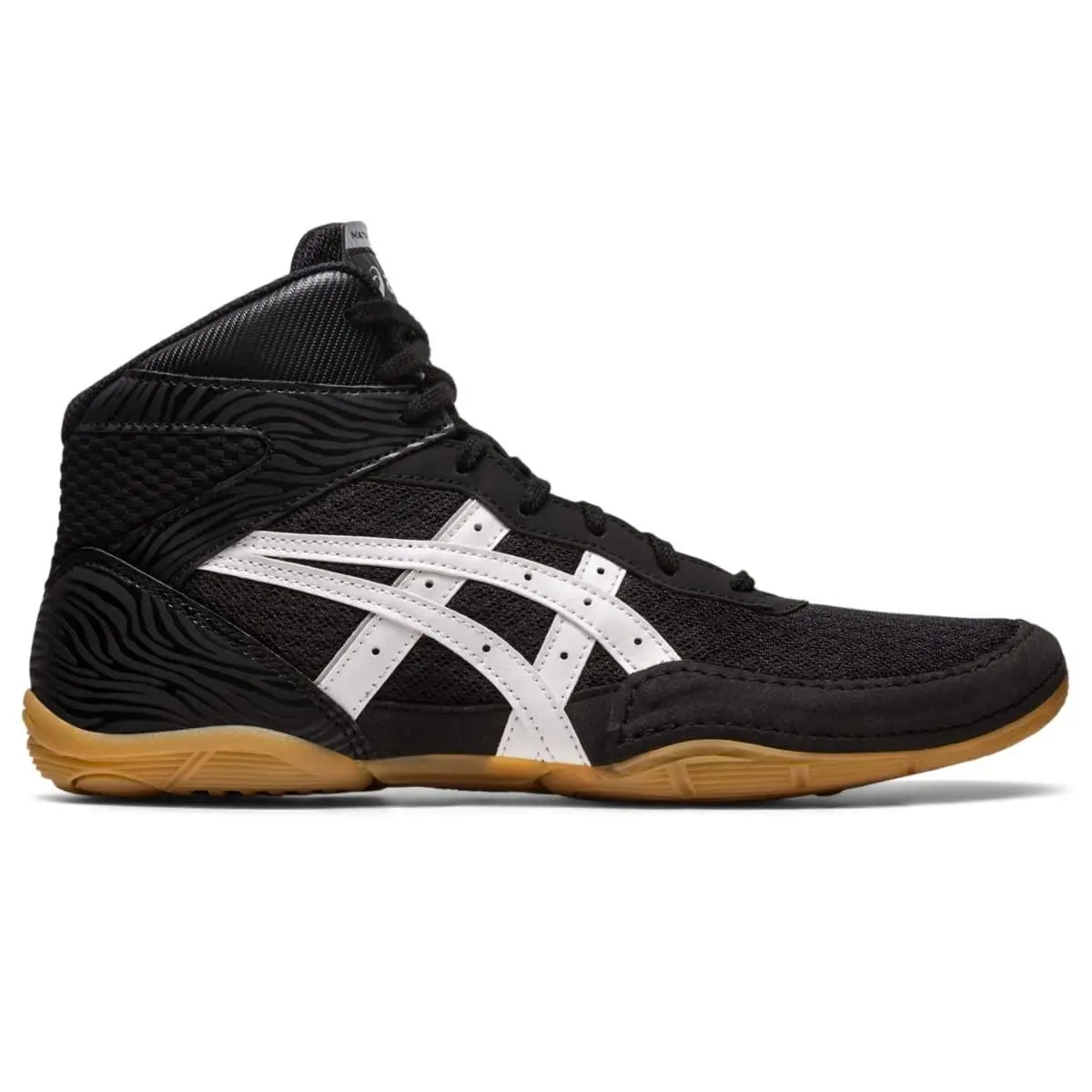 Asics 8 Black and White Mesh Sports Shoes with Flat Eva Sockliner Insole