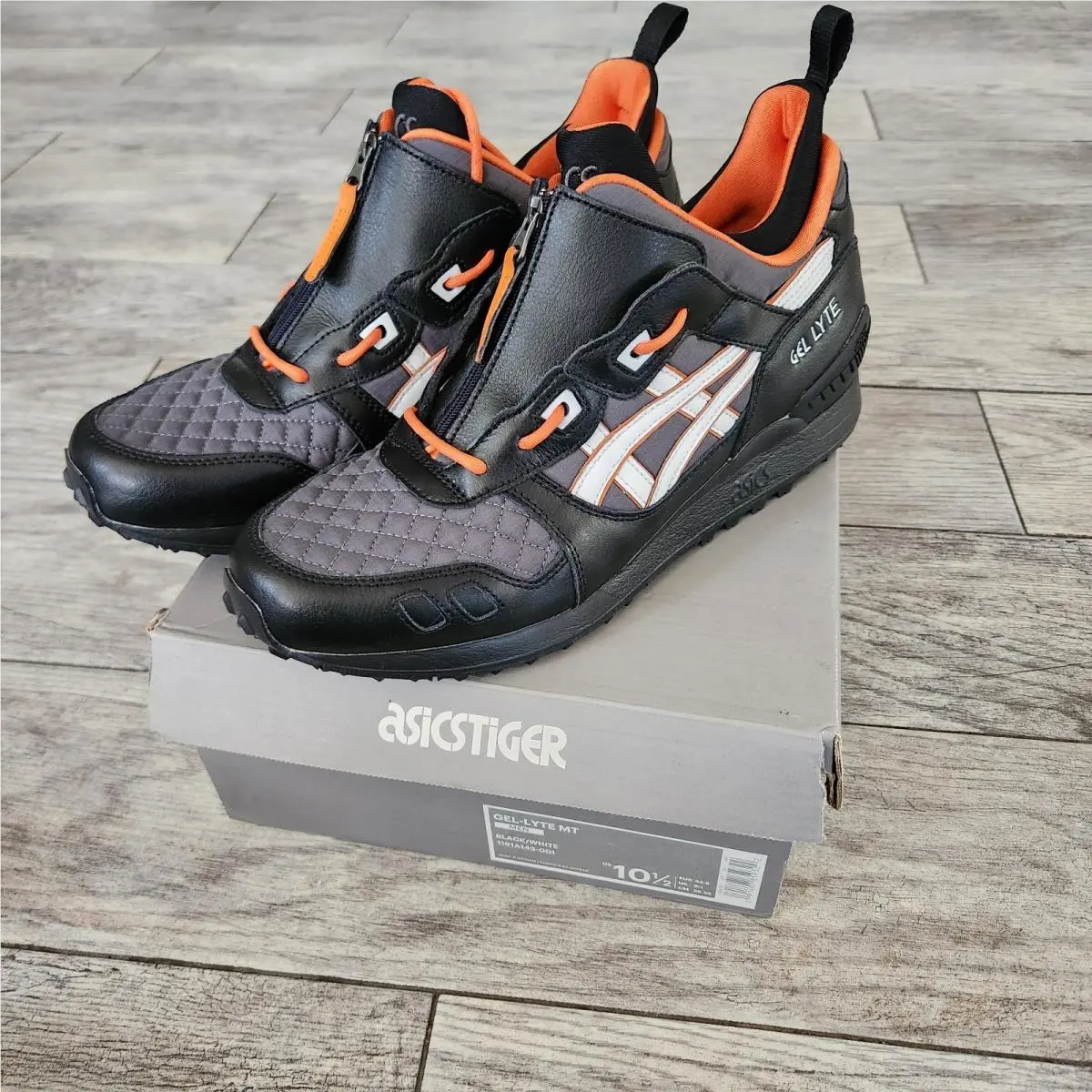 Asics Gel Lyte MT Zip Sz 10.5 Black/orange 1191A143-001 Bomber Men Quickstrike