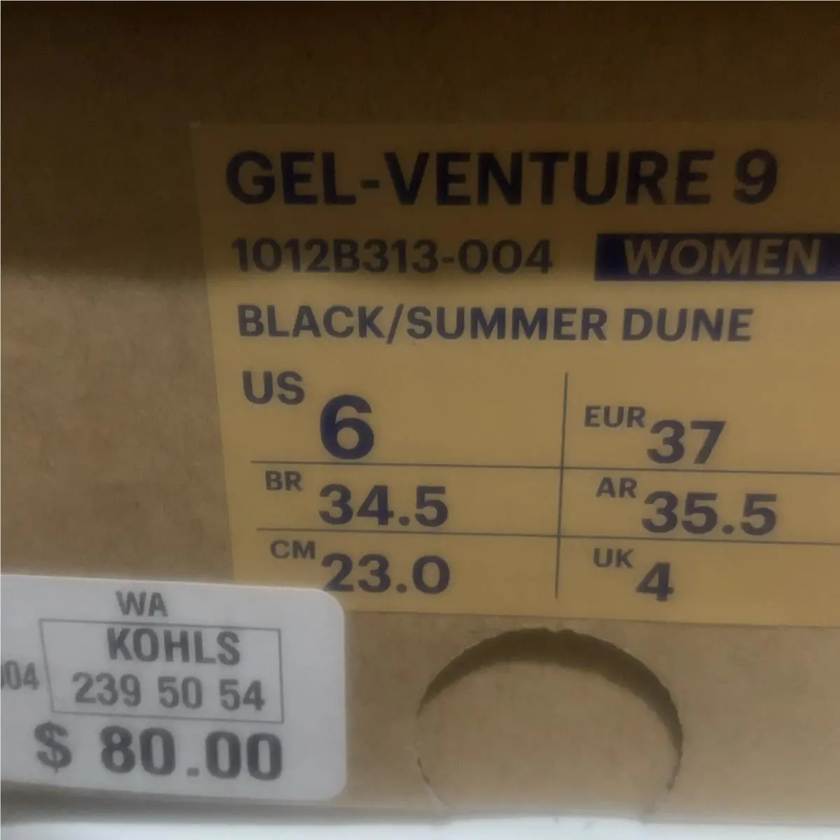 Asics shoes - ASICS Gel Venture 9 - Gel Venture - 1012B313-004 - Black, Manufacturer: Black/Summer Dune 14