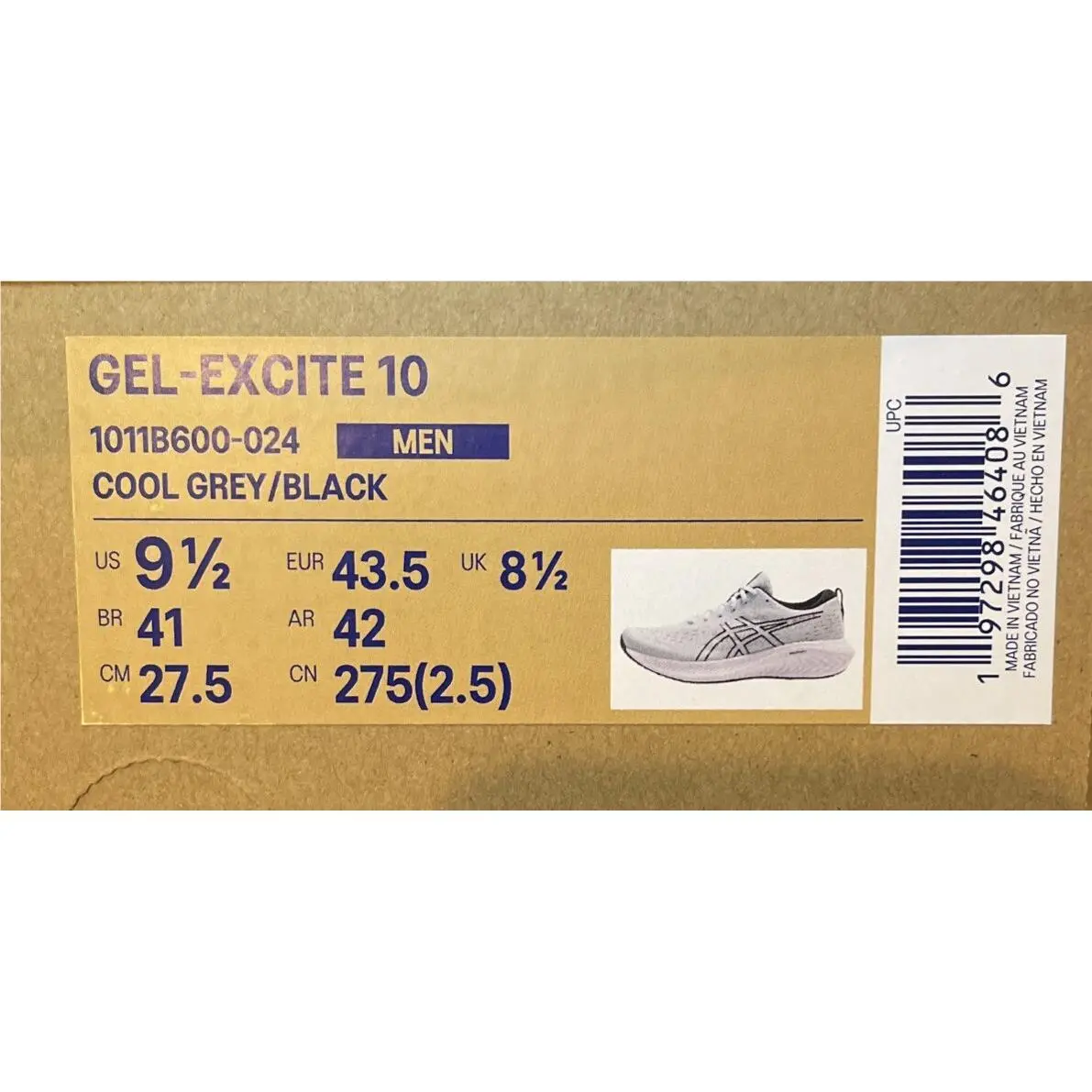 Asics shoes - ASICS GEL-Excite 10 - 1011B600-024 - Cool Grey (UPC: 0197298464086) 8