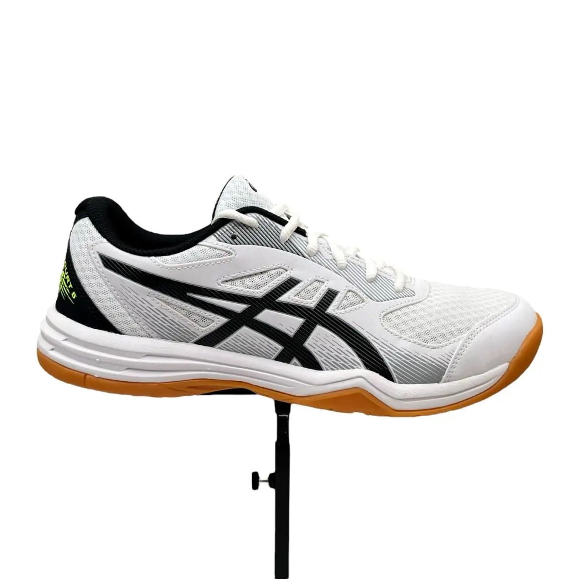 Asics Upcourt 5 Mens Volleyball Shoes Size 8 White Safety Yellow Black Gum Sole
