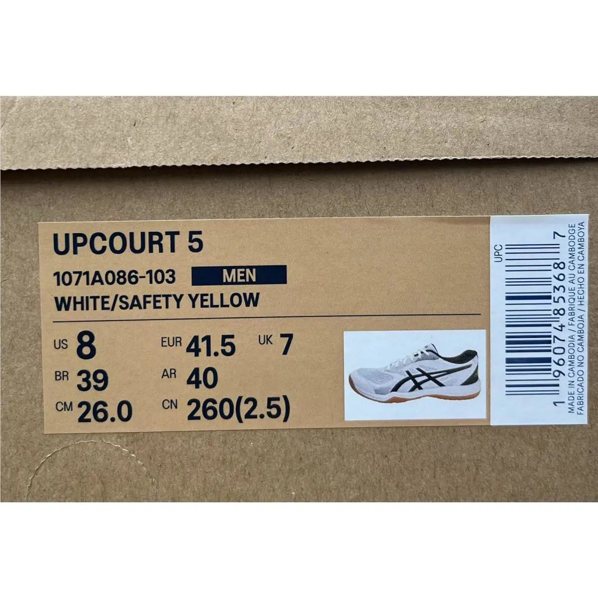 Asics shoes - ASICS Upcourt 5 - Upcourt - 1071A086-103 - White / Safety Yellow 10
