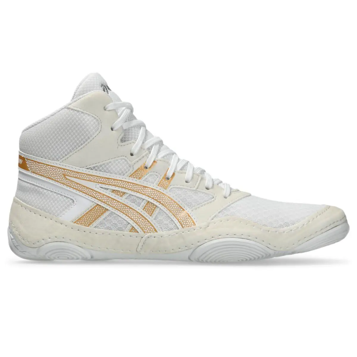 Asics Men`s Snapdown 4 High Top Sneakers White Eva Sockliner Breathable Mesh - White/Pure Gold