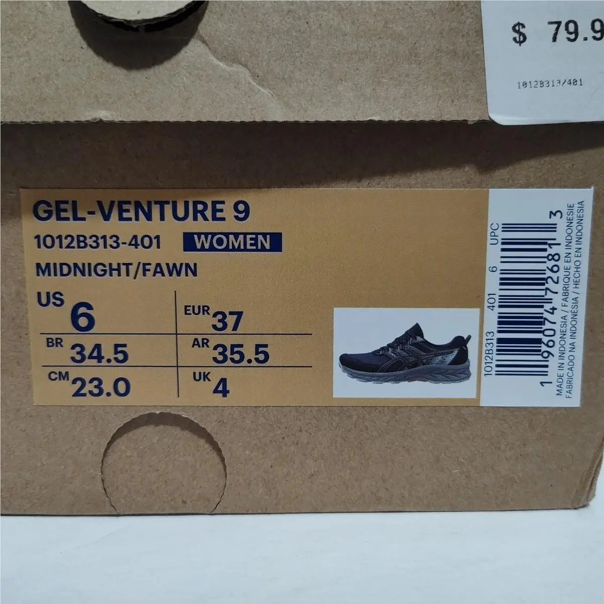 Asics shoes - ASICS Gel Venture 9 - Gel Venture - 1012B313-401 - Midnight / Fawn (UPC: 196074723713) 10