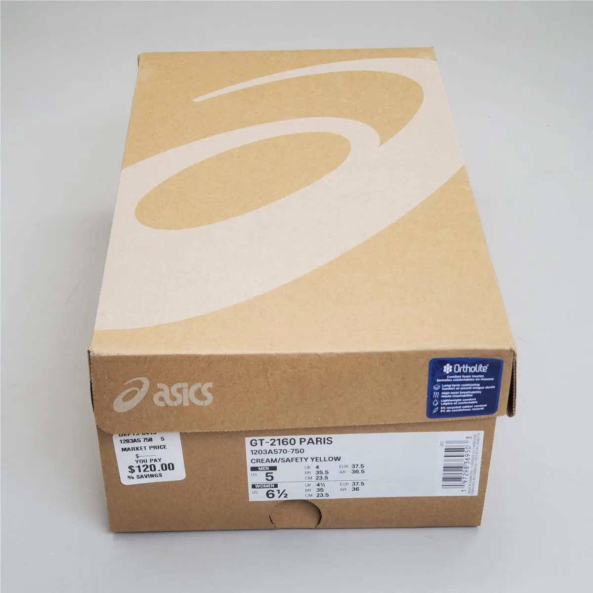 Asics shoes - 1203A570750 - 1203A570-750 - Cream/Safety Yellow (UPC: 197298369503) 5