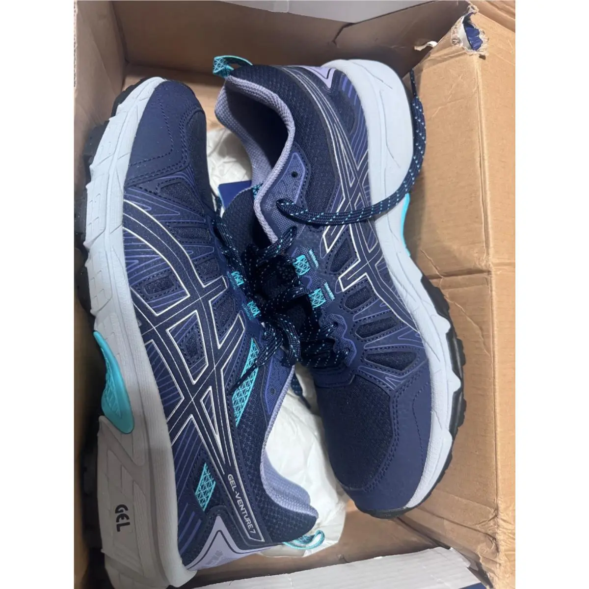 Asics Womens Gel-venture 7 Trail Running Shoe Blue Sneakers US 11M