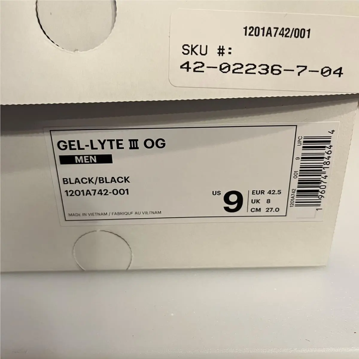 Asics shoes - ASICS GEL-Lyte 3 - 1201A742-001 - Black (UPC: 0196074184644) 12