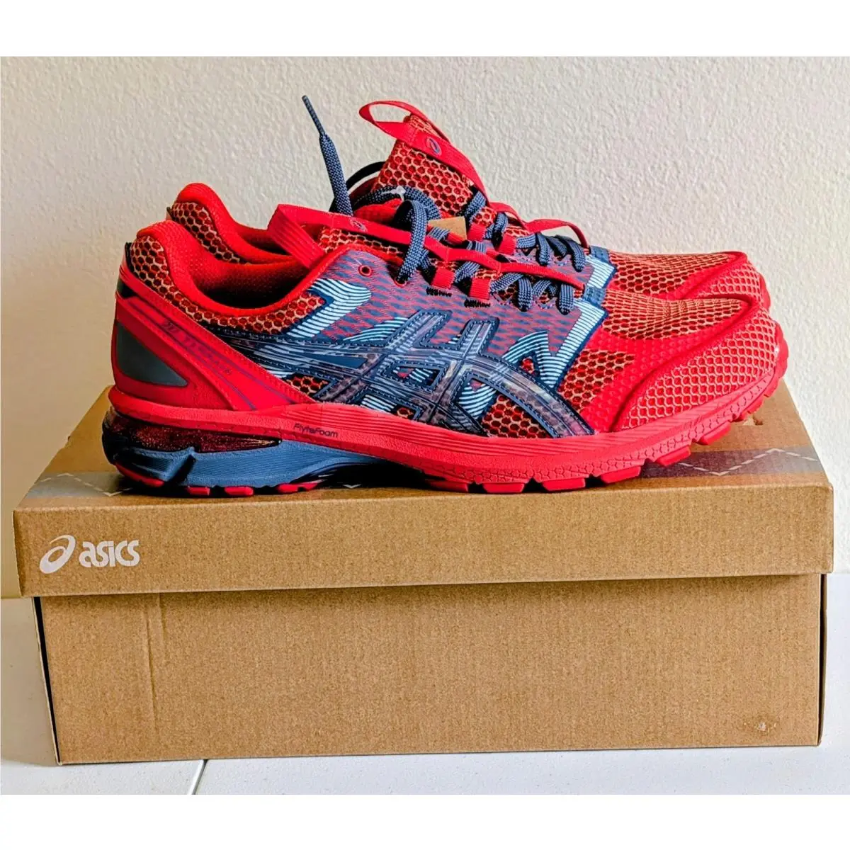 Asics Gel Terrain US4-S Mens Running Walking Size 12 Red Blue Trail Walking - Red