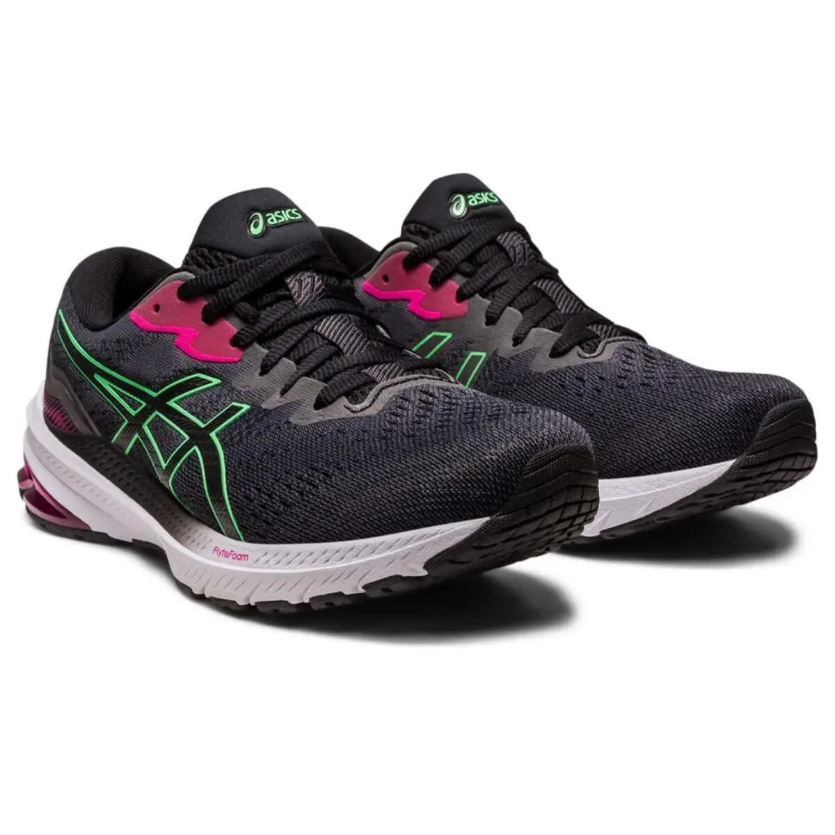 Asics GT-1000 11 Women`s Running Shoes Black/pink 1012B197-004 Size 7 US