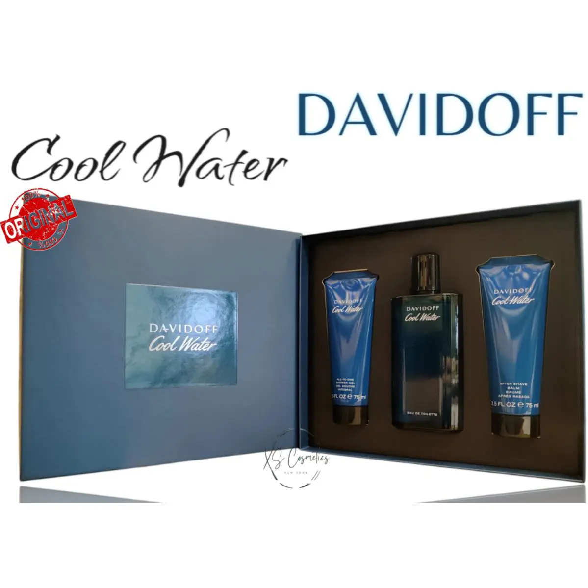 Cool Water 3 Pcs Set 4.2 Edt + 2.5 Showgel Aftershave by Davidoff