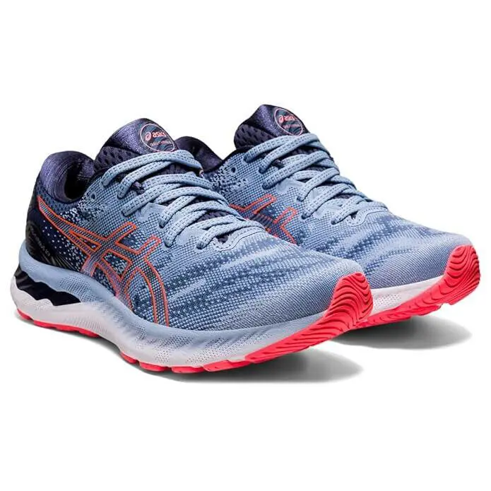 Asics Women`s Gel-nimbus 23 Running Shoes 12.5 Mist/blazing Coral