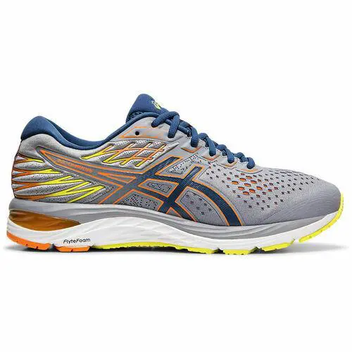 Asics shoes - GEL-Cumulus 21 - Gray, Blue, Yellow & White (UPC: 193604016659) 2