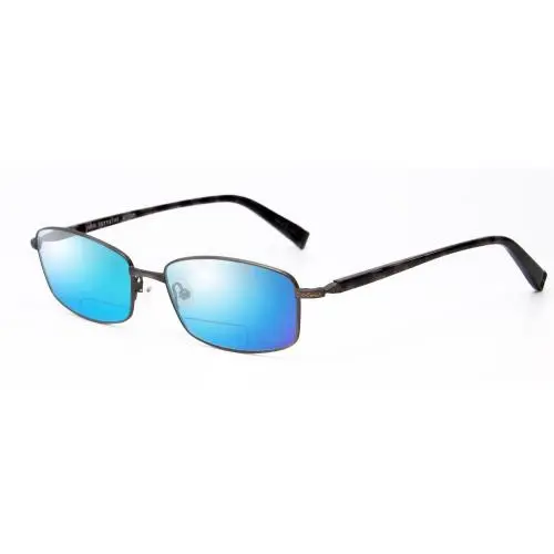 John Varvatos V150-GUN Polarized Bi-focal Sunglasses 41 Options Gun Metal 56 mm