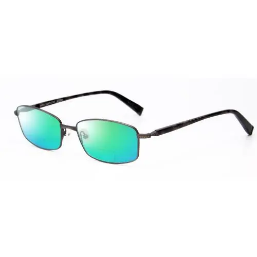 V150-GUN Polarized Bi-focal Sunglasses 41 Options Gun Metal 56 mm Green Mirror by John Varvatos