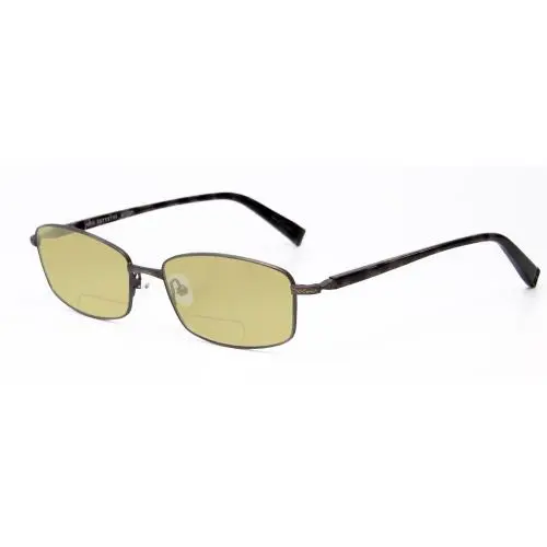 V150-GUN Polarized Bi-focal Sunglasses 41 Options Gun Metal 56 mm Yellow by John Varvatos