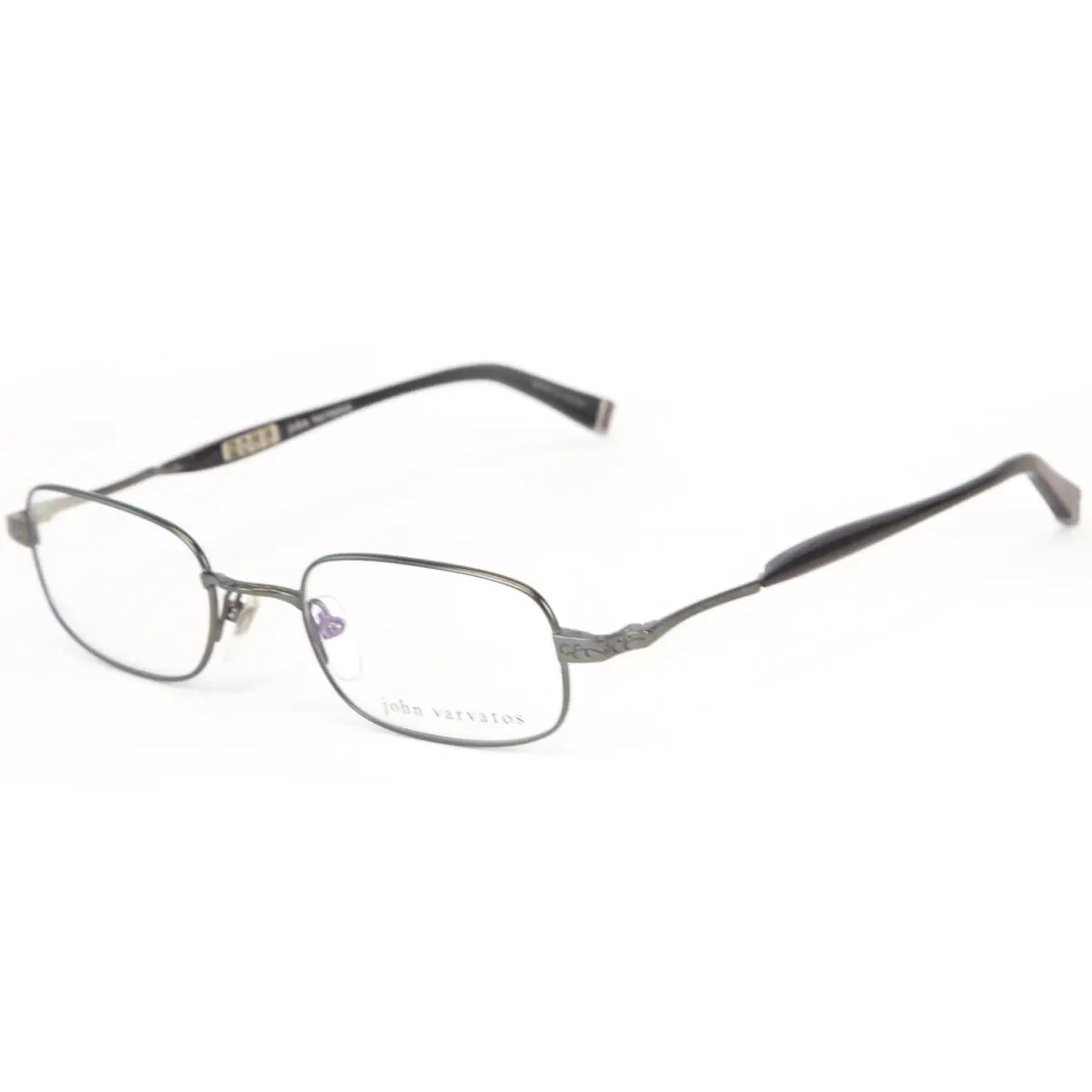 Men`s Rectangular Eyeglass Frames V140 Gunmetal by John Varvatos