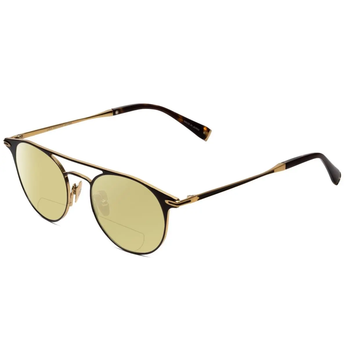 V169 Ladies Polarized Bi-focal Sunglasses Black Gold Tortoise 49mm Yellow by John Varvatos