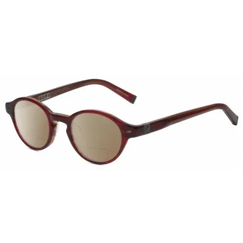 V356 Round Polarized Bi-focal Sunglasses Crystal Red Marble 43 mm Brown by John Varvatos