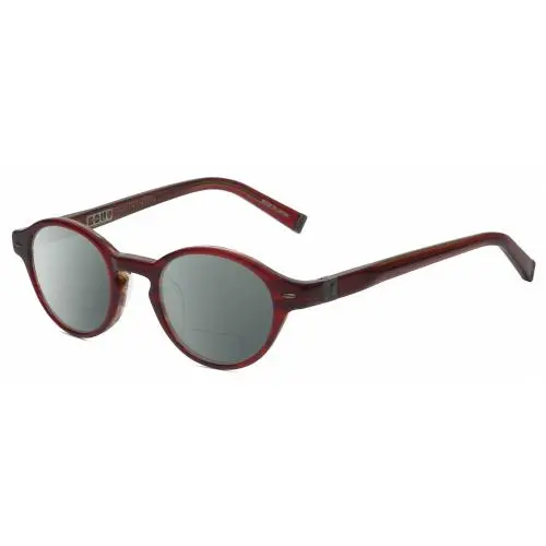 V356 Round Polarized Bi-focal Sunglasses Crystal Red Marble 43 mm Grey by John Varvatos