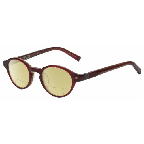 V356 Round Polarized Bi-focal Sunglasses Crystal Red Marble 43 mm Yellow by John Varvatos