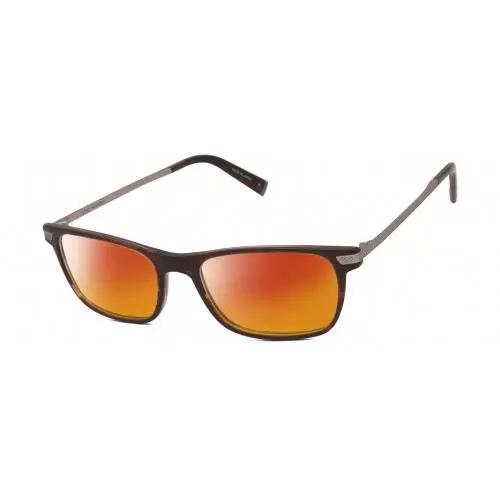 V412 Unisex Polarized Sunglasses Brown Auburn Marble 54mm 4 Option Red Mirror Polar by John Varvatos