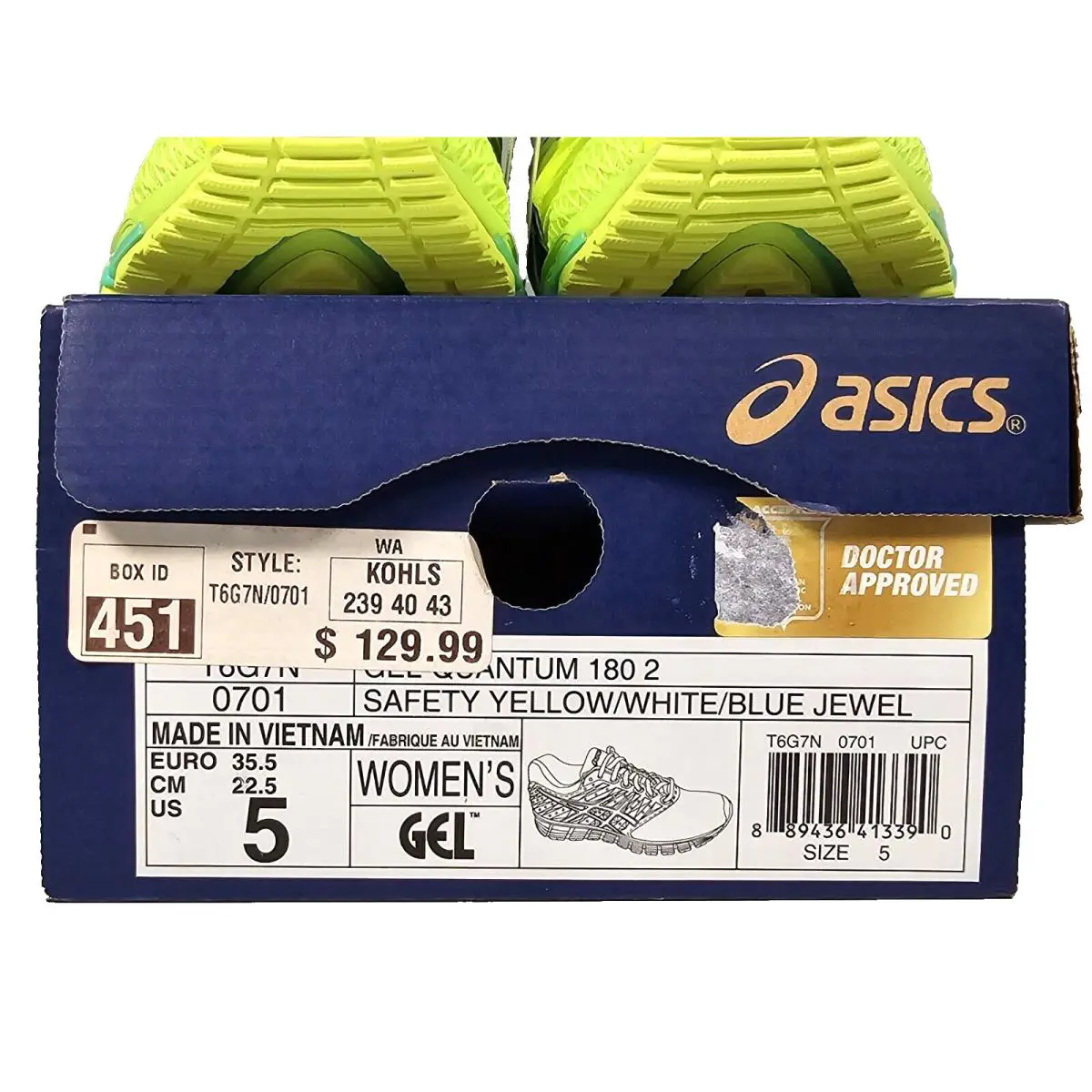 Asics shoes - ASICS GEL-Quantum 180 2 - T6G7N - Blue/Yellow (UPC: 889436413390) 2