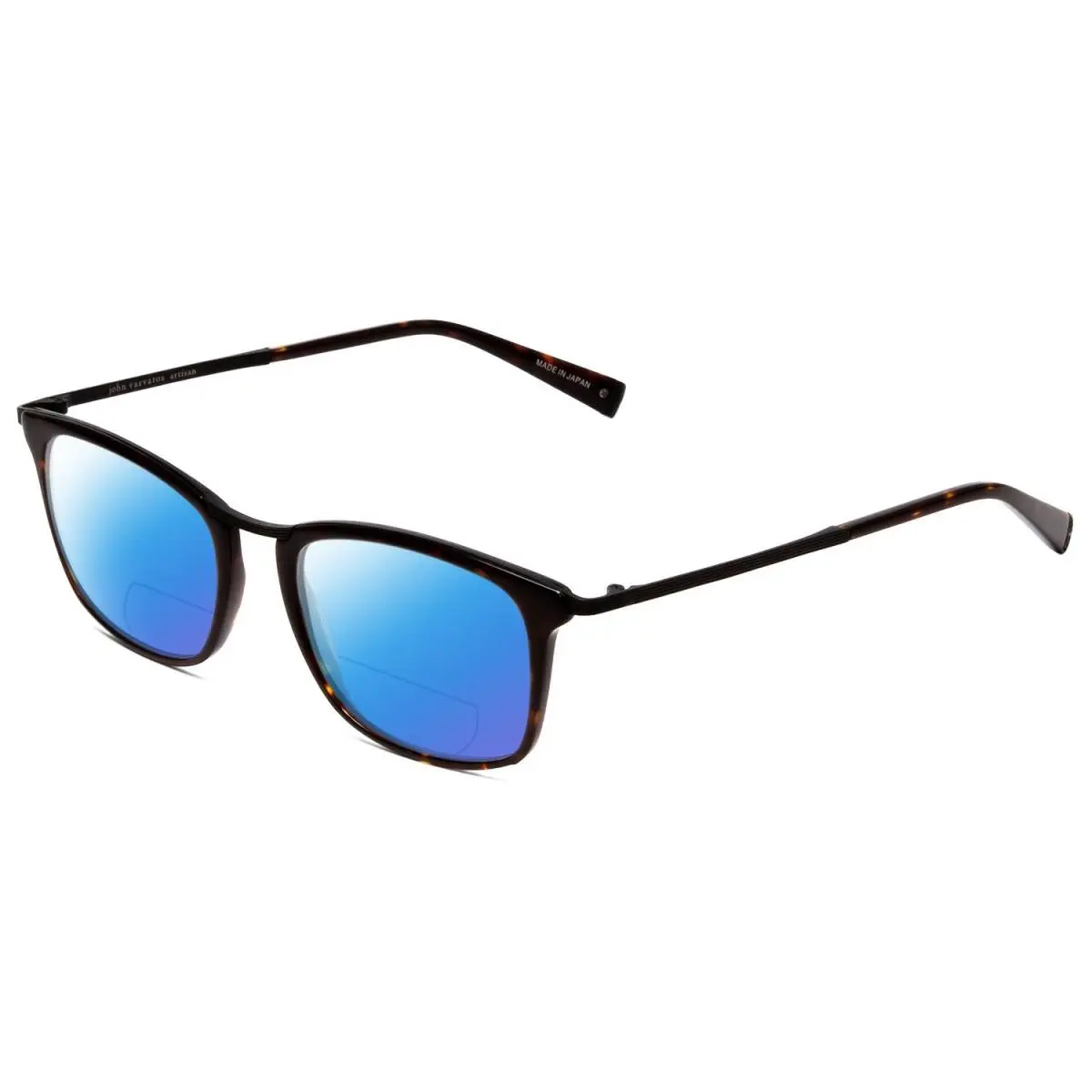 V375 Polarized Bi-focal Sunglasses Tortoise Brown Gold Black 53 mm Blue Mirror by John Varvatos