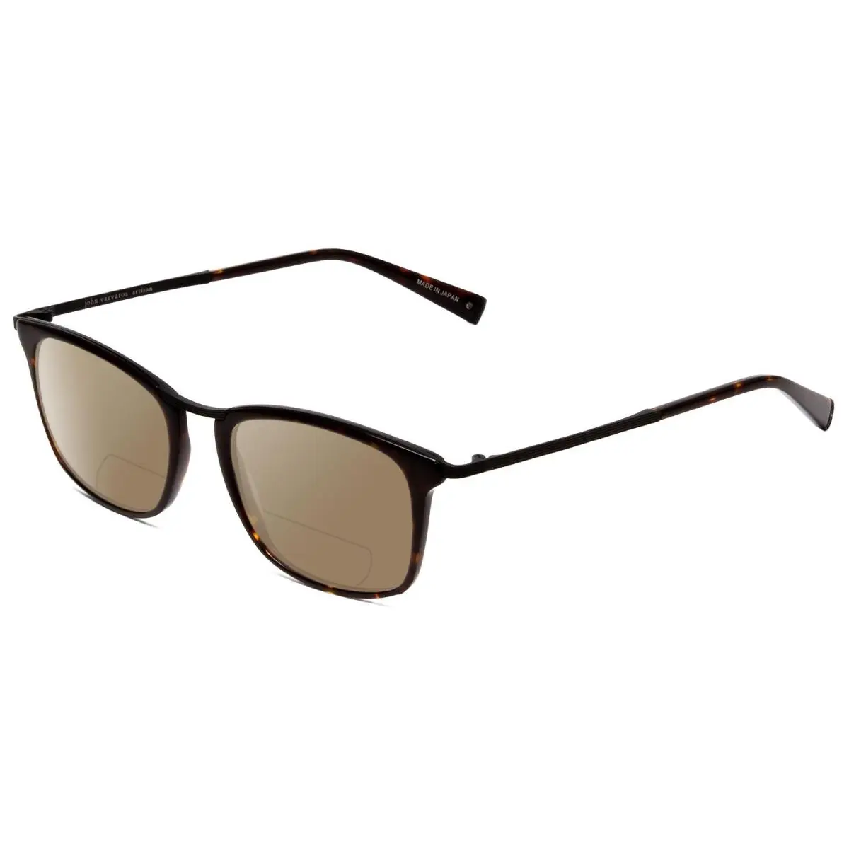 V375 Polarized Bi-focal Sunglasses Tortoise Brown Gold Black 53 mm Brown by John Varvatos