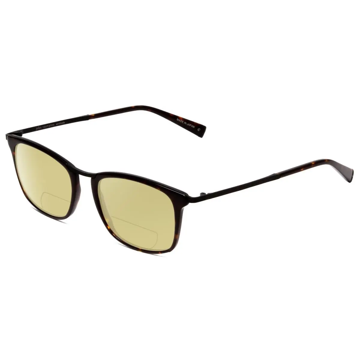 V375 Polarized Bi-focal Sunglasses Tortoise Brown Gold Black 53 mm Yellow by John Varvatos