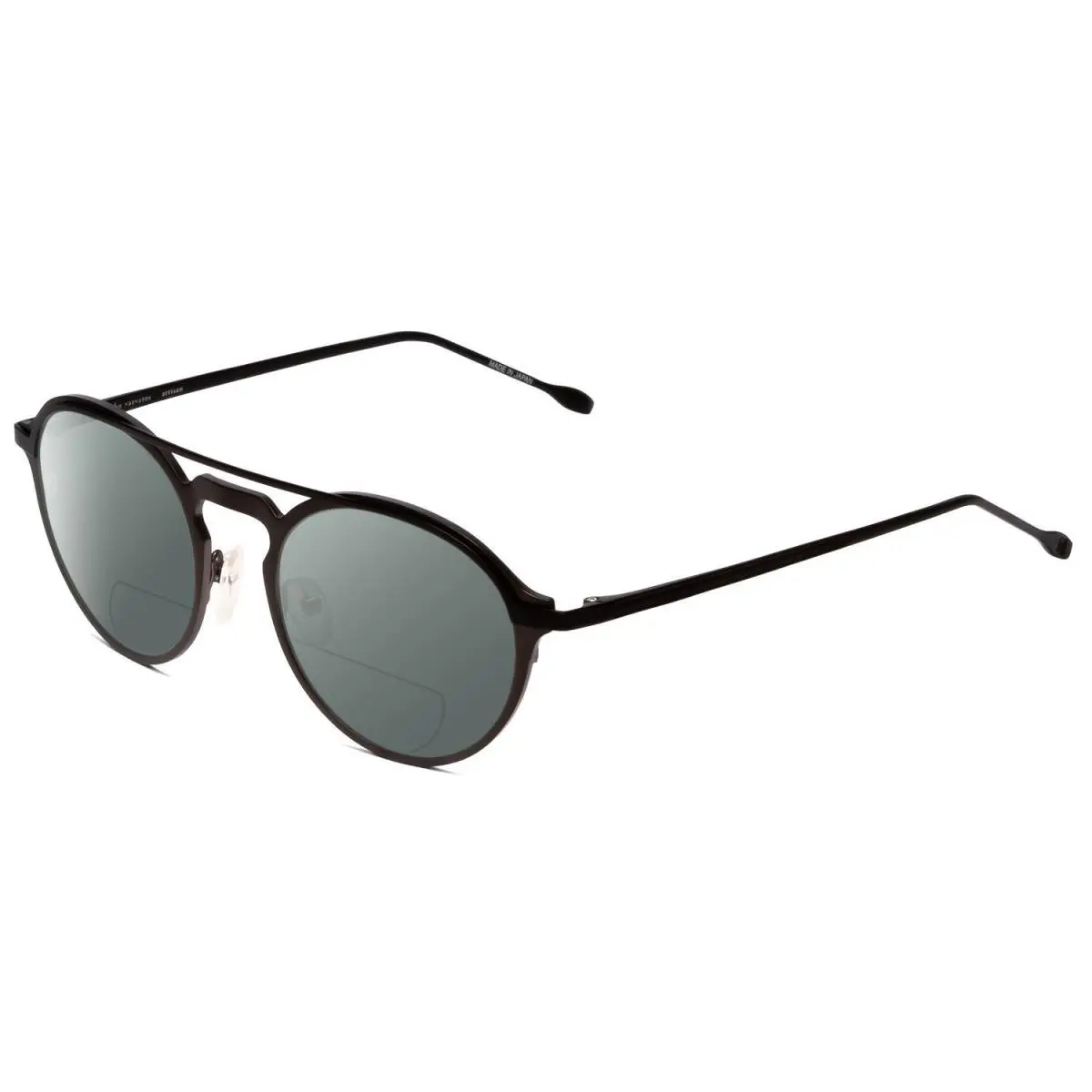 V160 Round Polarize Bi-focal Sunglasses Gunmetal Silver Black 50mm Grey by John Varvatos