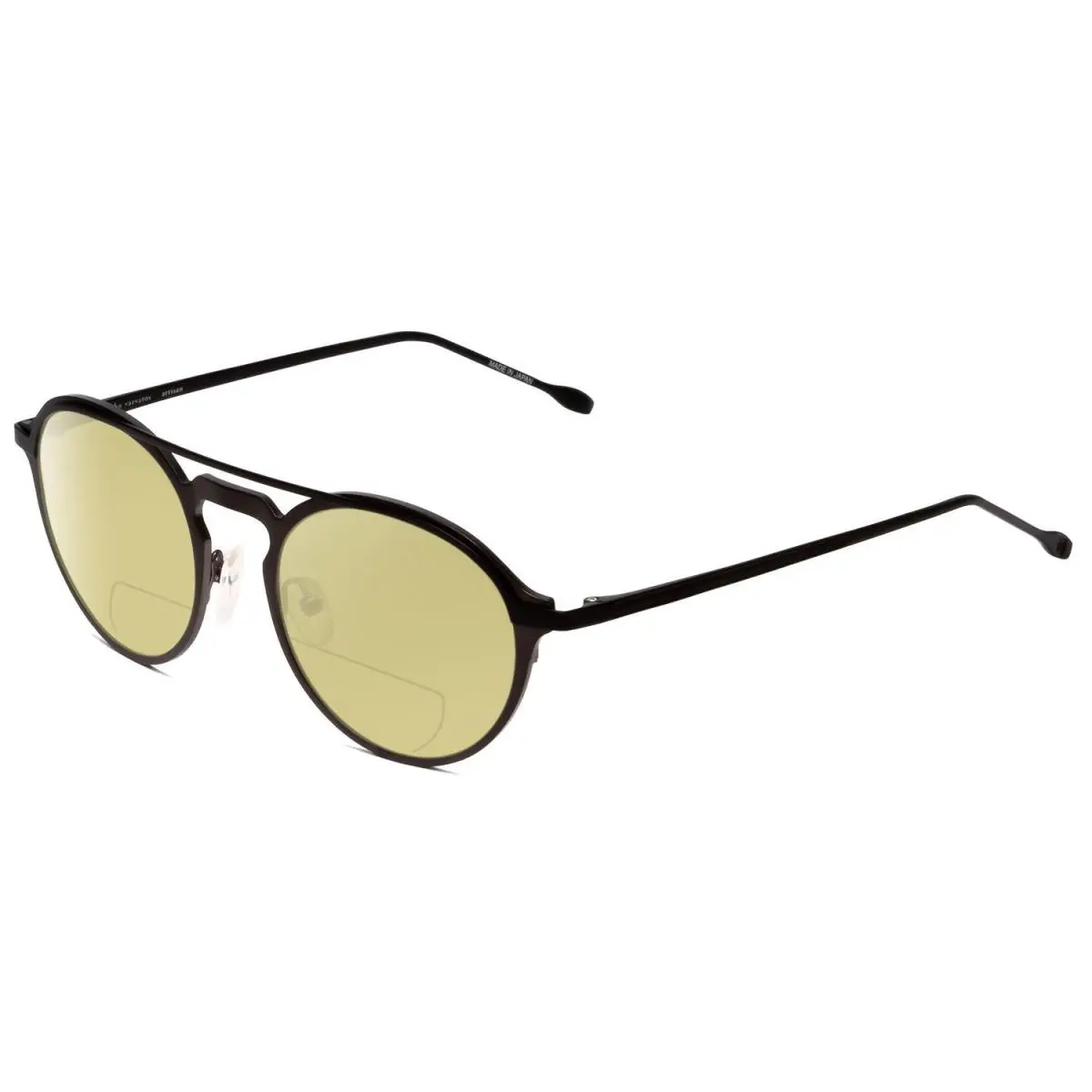 V160 Round Polarize Bi-focal Sunglasses Gunmetal Silver Black 50mm Yellow by John Varvatos