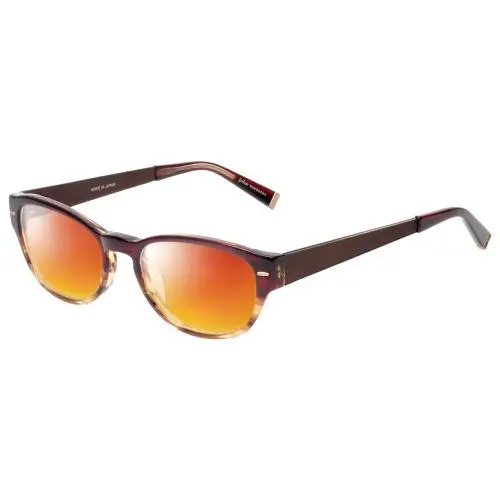 V355-REDWOOD Polarized Sunglasses Brown Tortoise Marble Crystal 51 Red Mirror Polar by John Varvatos