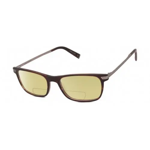 V412 Unisex Polarized Bifocal Sunglasses Brown Marble Silver 54 mm Yellow by John Varvatos
